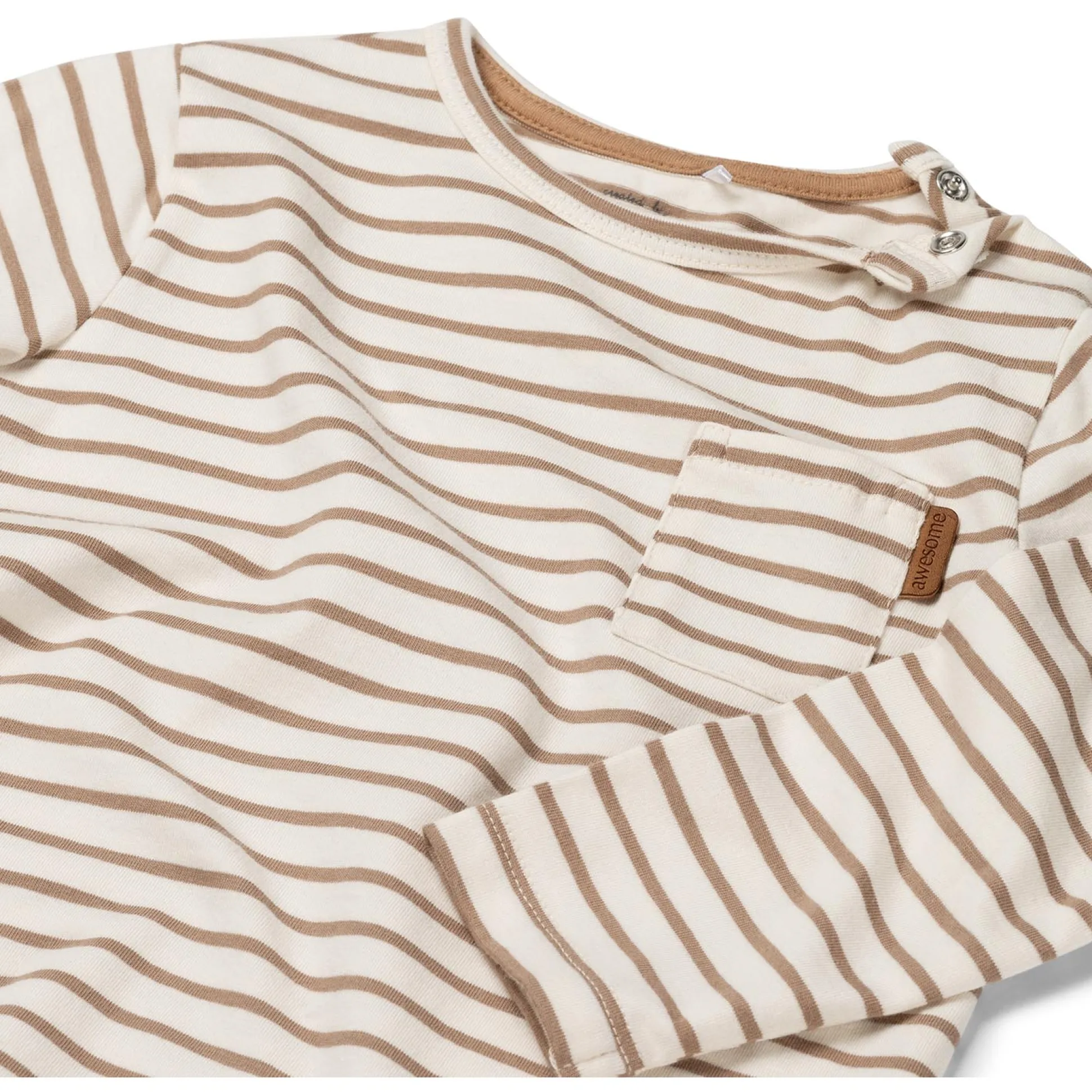 Prénatal peuter shirt lange mouwen strepen bruin