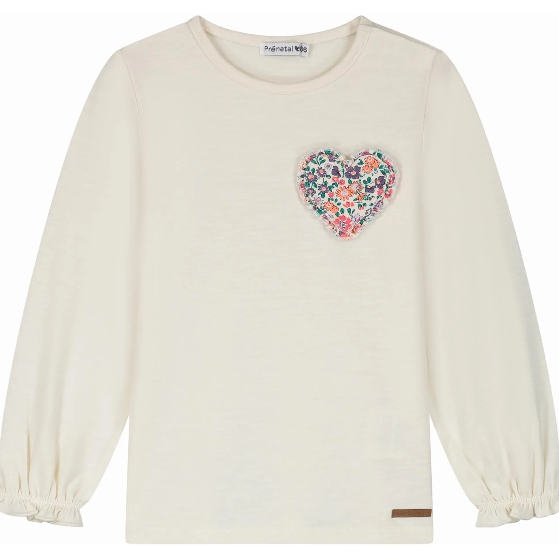 Prénatal peuter shirt lange mouwen effen wit