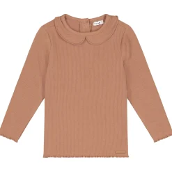 Prénatal peuter shirt lange mouwen effen bruin