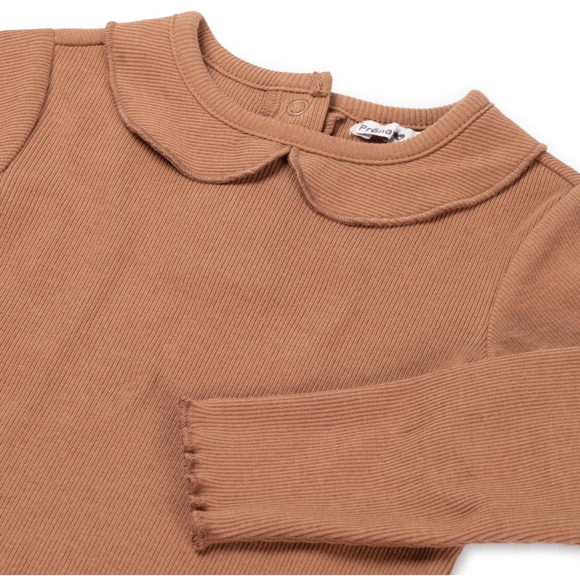 Prénatal peuter shirt lange mouwen effen bruin