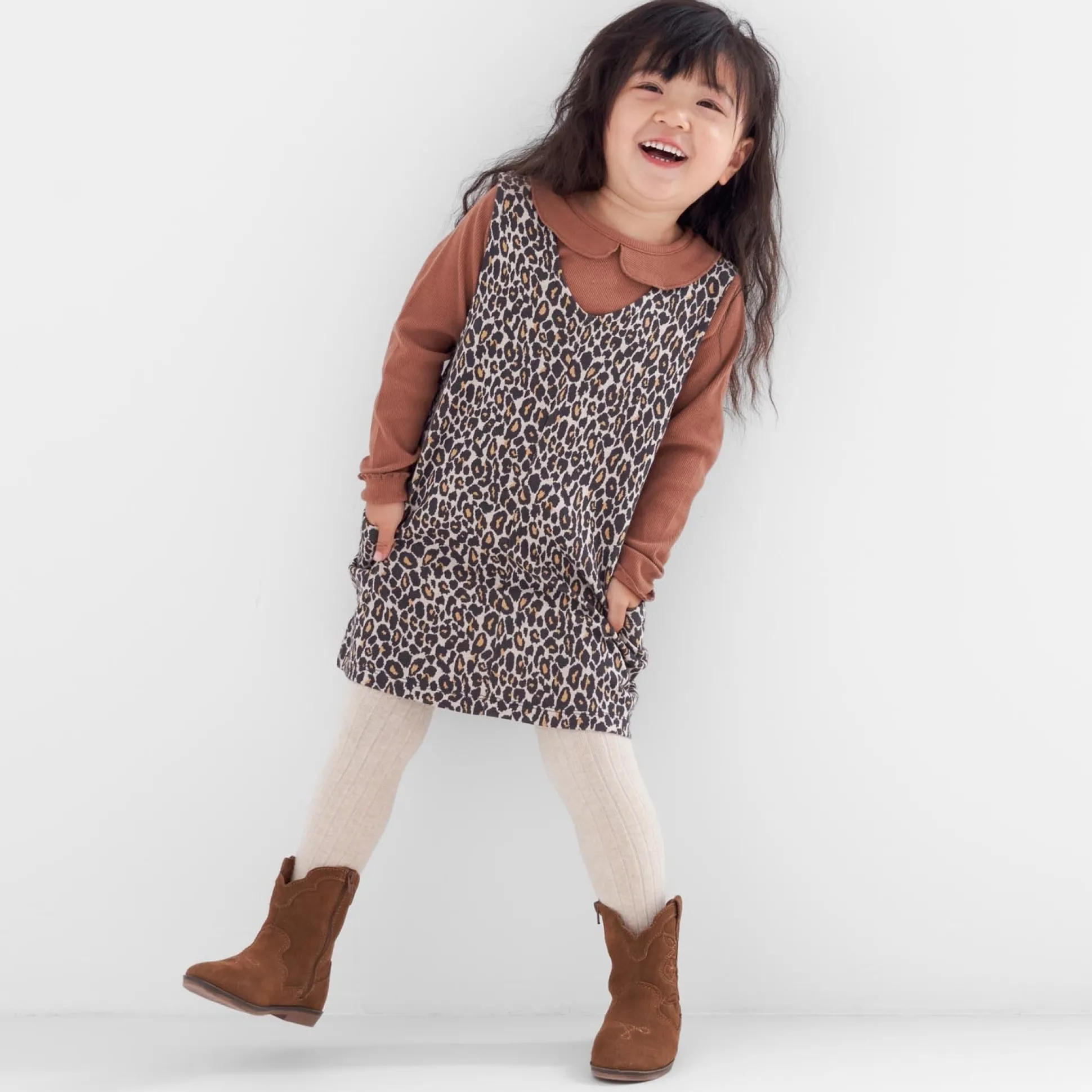 Prénatal peuter shirt lange mouwen effen bruin