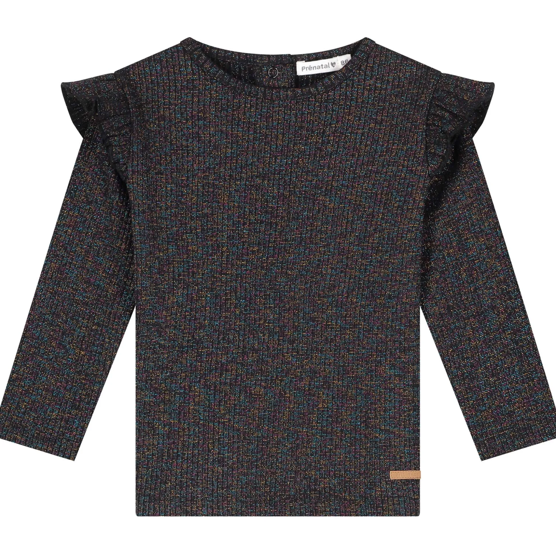 Prénatal peuter shirt lange mouwen effen zwart