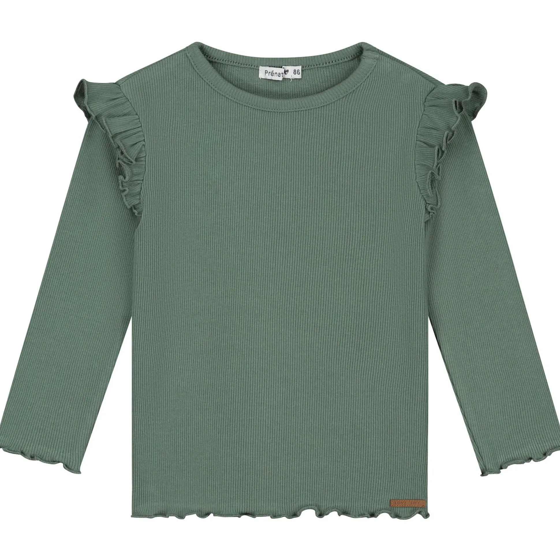 Prénatal peuter shirt lange mouwen effen groen