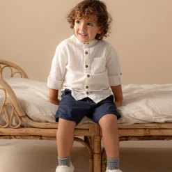 Prénatal peuter short  effen blauw