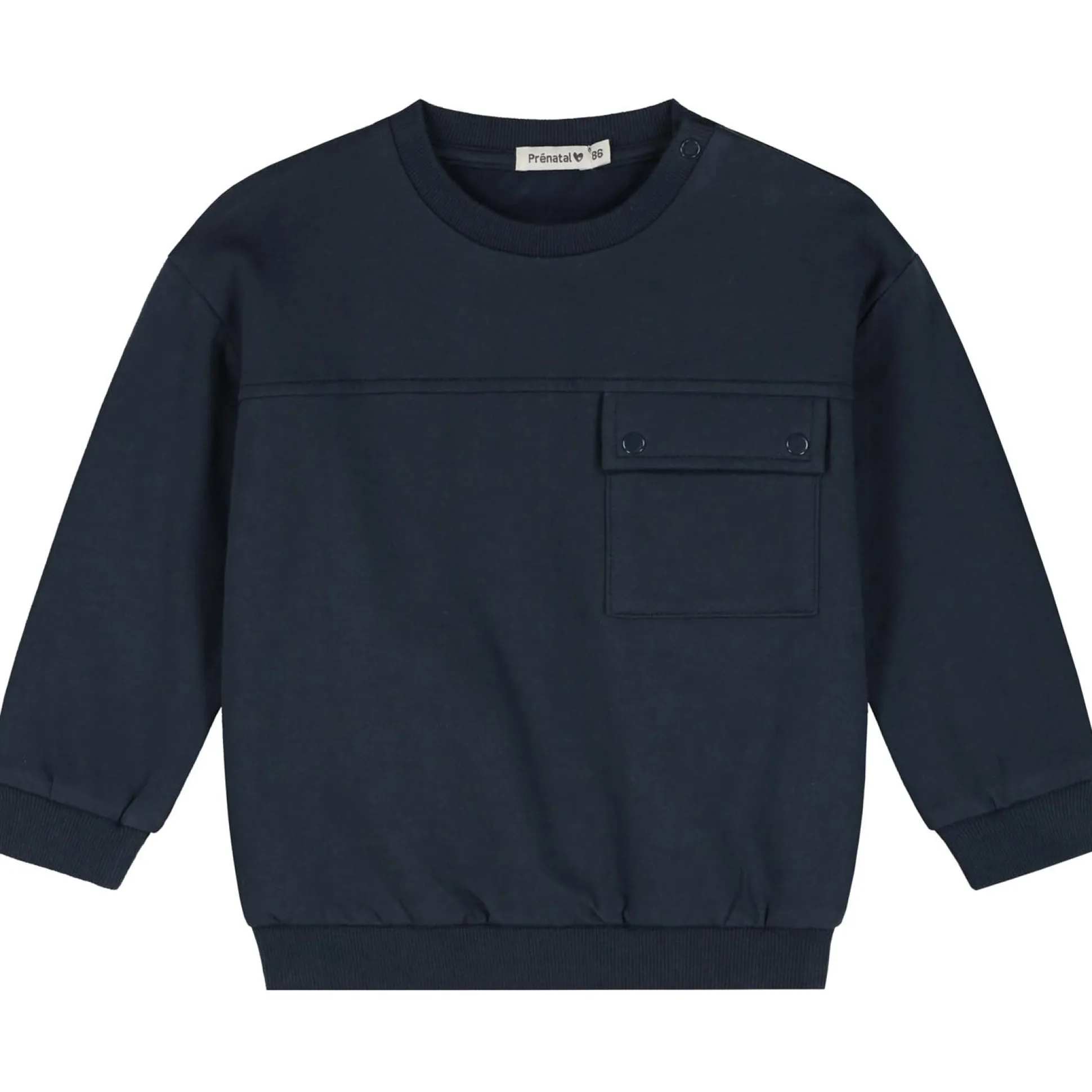 Prénatal peuter sweater lange mouwen effen blauw