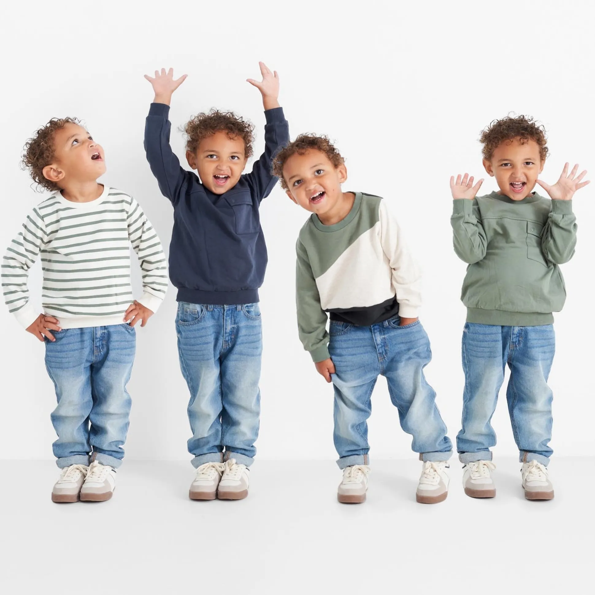 Prénatal peuter sweater lange mouwen effen blauw