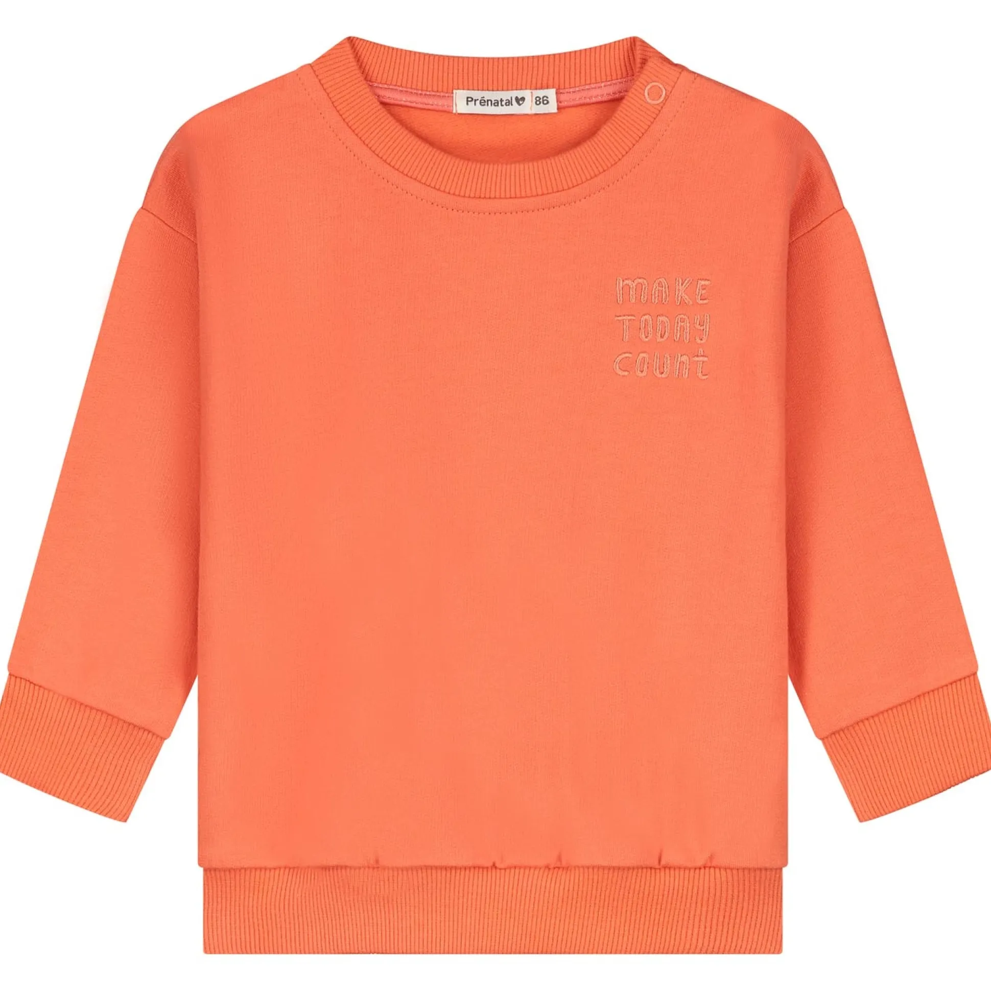 Prénatal peuter sweater lange mouwen effen oranje