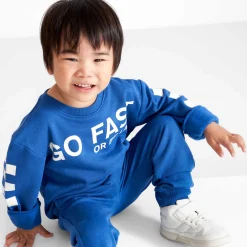 Prénatal peuter sweater lange mouwen tekst blauw