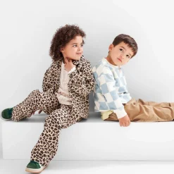 Prénatal peuter sweater lange mouwen ruit blauw