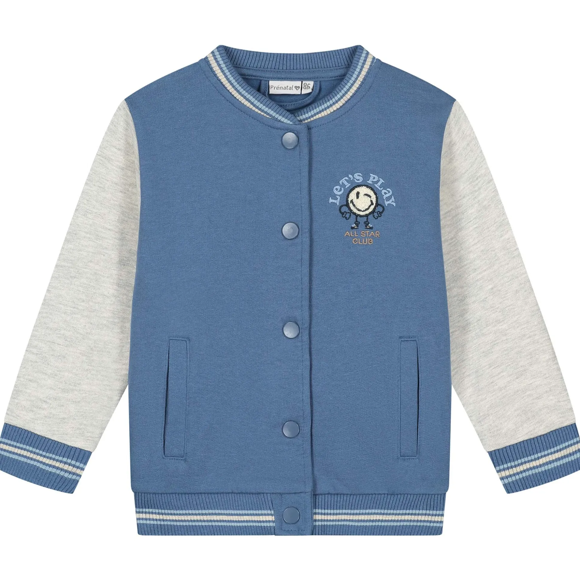 Prénatal peuter vest lange mouwen meerkleurig blauw