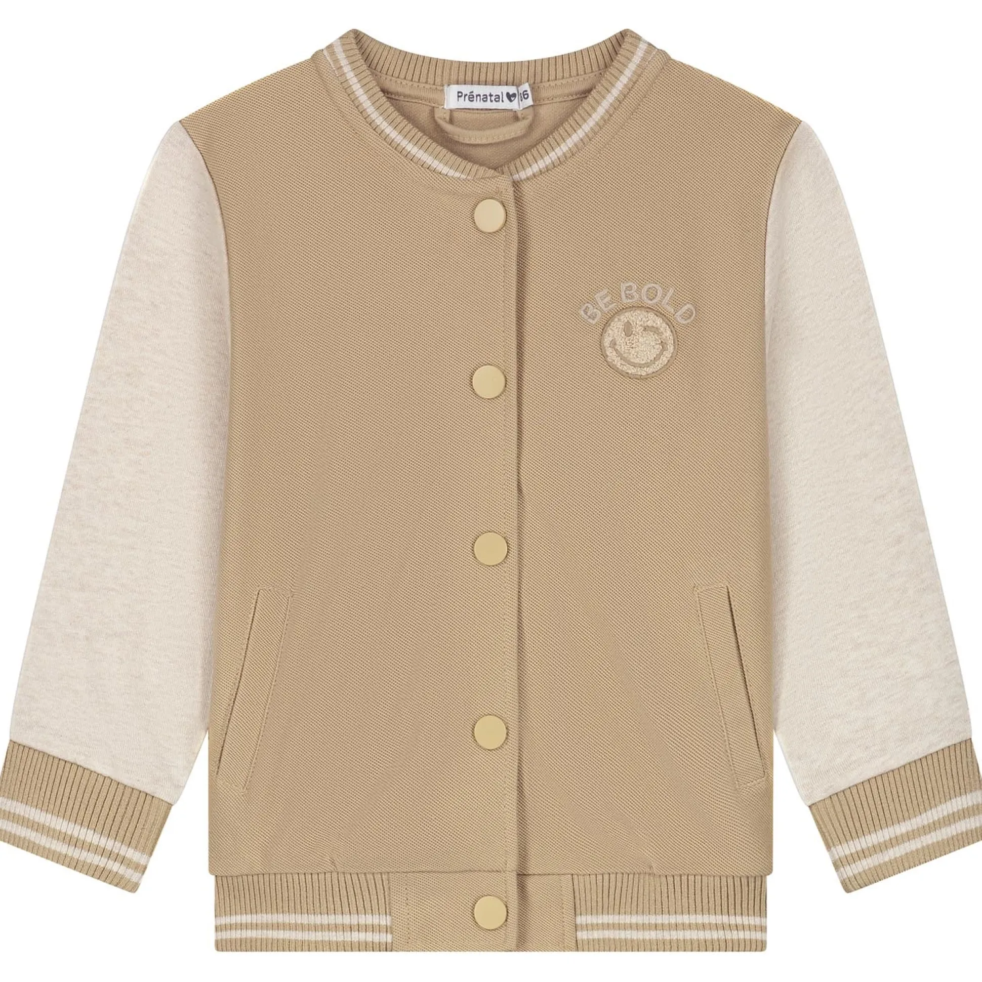 Prénatal peuter vest lange mouwen meerkleurig beige