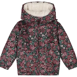 Prénatal peuter winterjas lange mouwen bloemen zwart