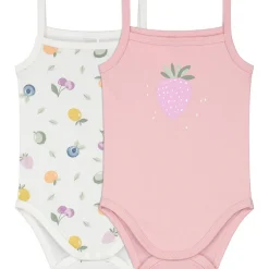 Prénatal romper 2 stuks spaghettibandjes all over print roze