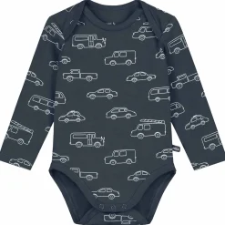 Prénatal romper auto's lange mouwen all over print blauw