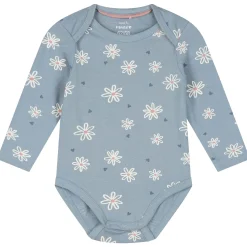 Prénatal romper bloem lange mouwen bloemen blauw