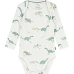 Prénatal romper Dino lange mouwen dierenprint wit