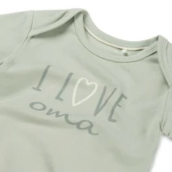 Prénatal romper i love oma korte mouwen tekst groen