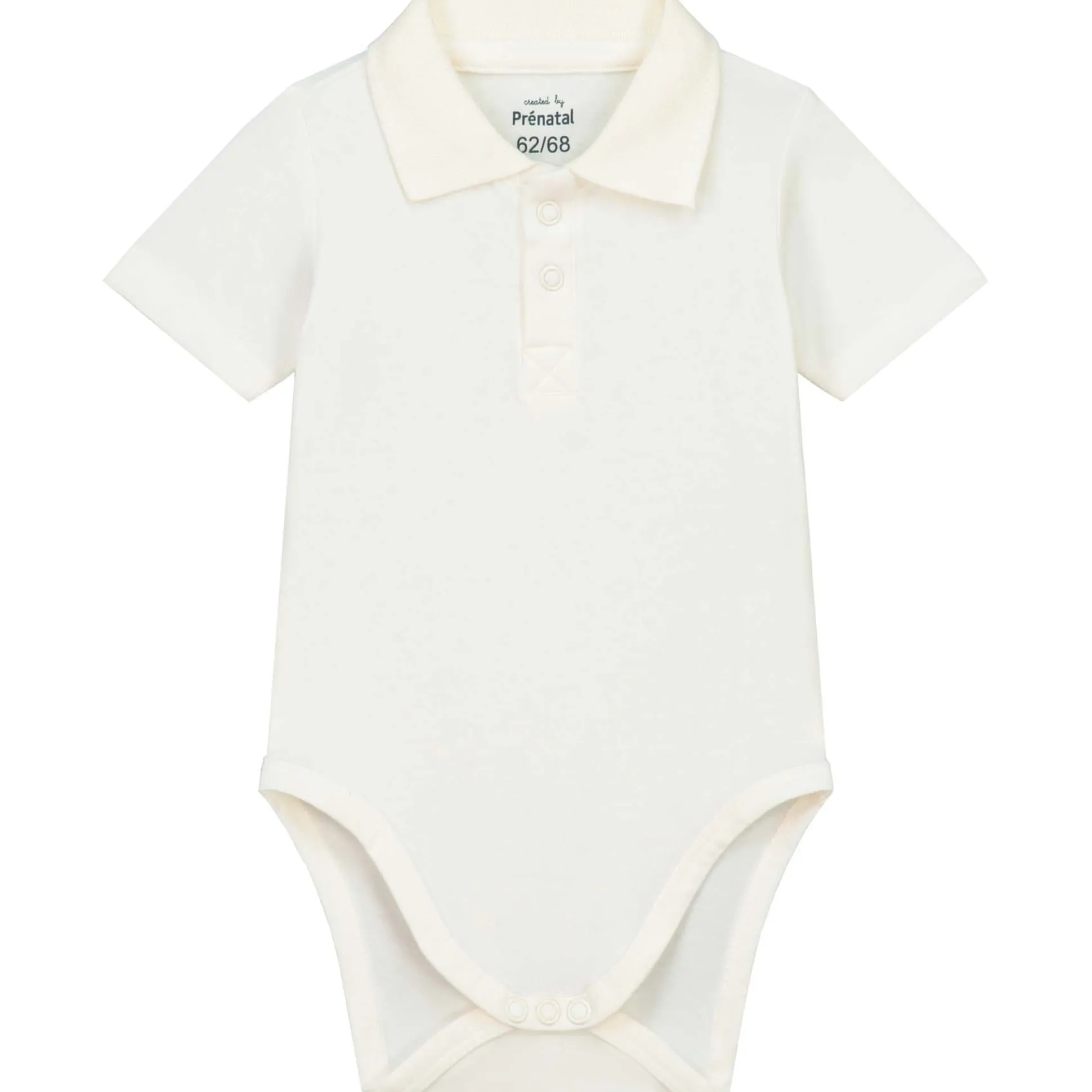 Prénatal romper polo korte mouwen effen wit