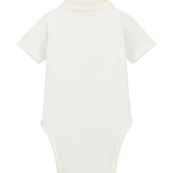 Prénatal romper polo korte mouwen effen wit