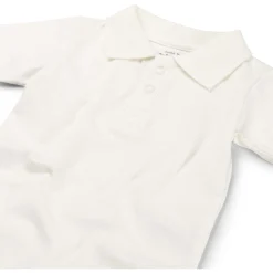 Prénatal romper polo korte mouwen effen wit