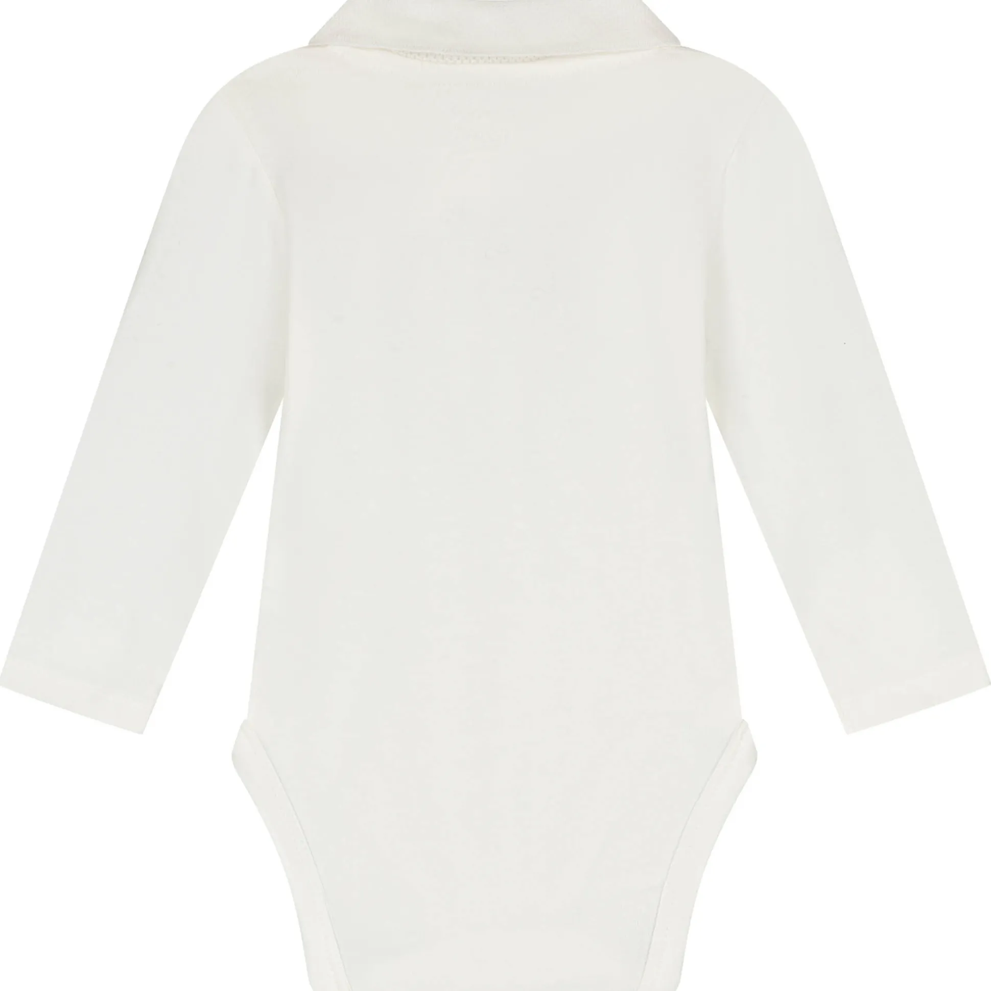 Prénatal romper polo lange mouwen effen wit