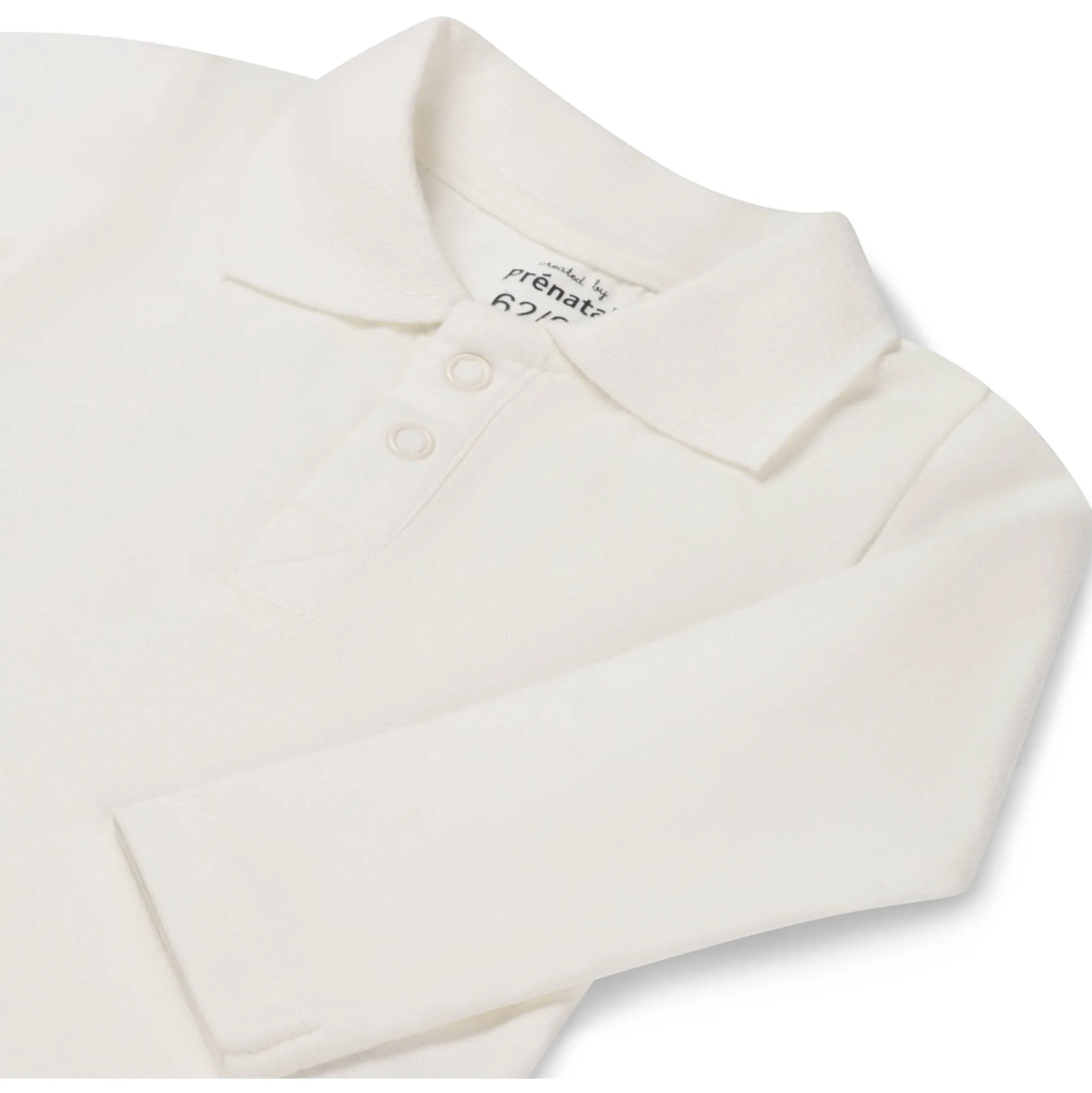 Prénatal romper polo lange mouwen effen wit