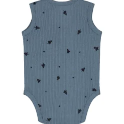 Prénatal romper ruimte rib mouwloos all over print blauw