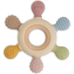 Prénatal Silconen Houten Bijtring Patroon multi