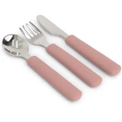 Prénatal siliconen bestekset RVS 3-delig roze