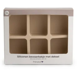 Prénatal siliconen bewaarbak 6 vakjes beige