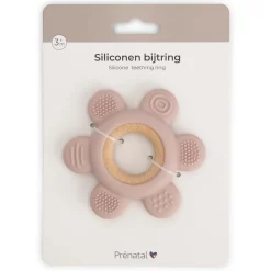 Prénatal siliconen bijtring patroon roze