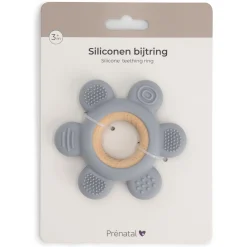 Prénatal siliconen bijtring patroon blauw