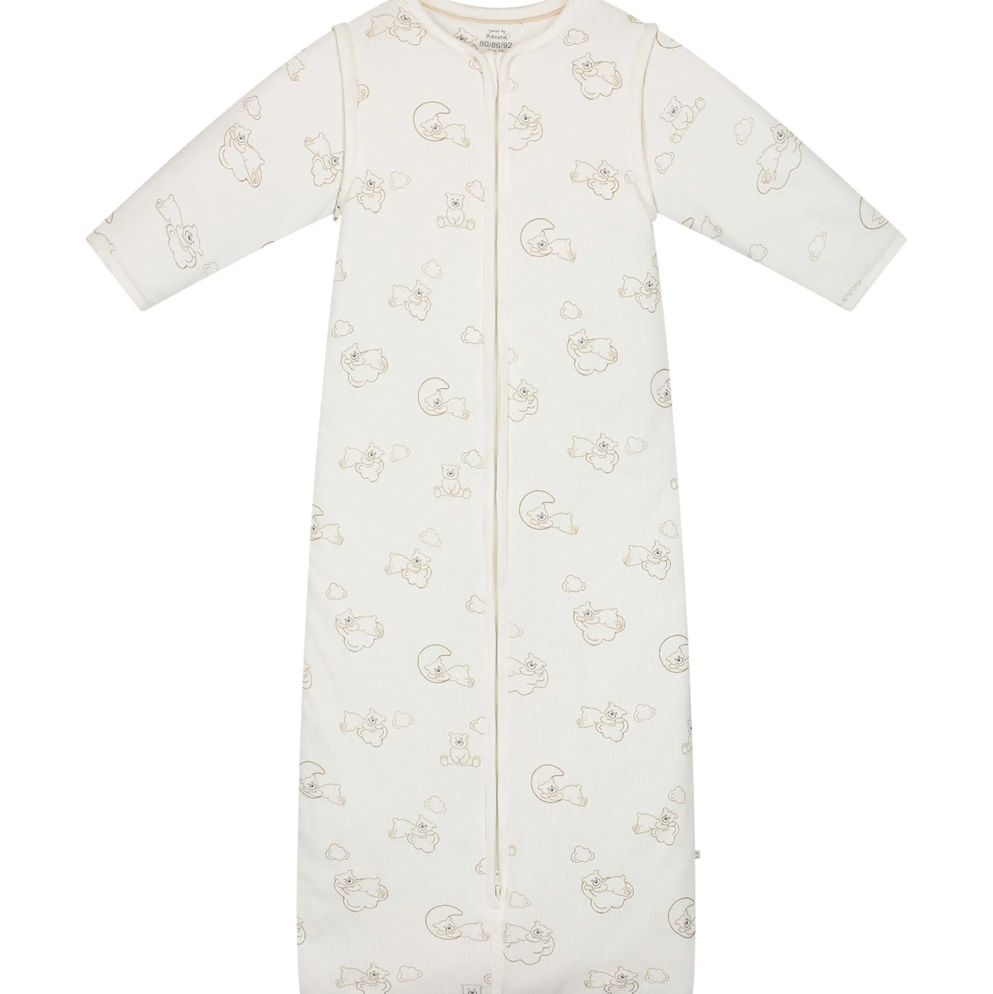 Prénatal slaapzak beren rib wit
