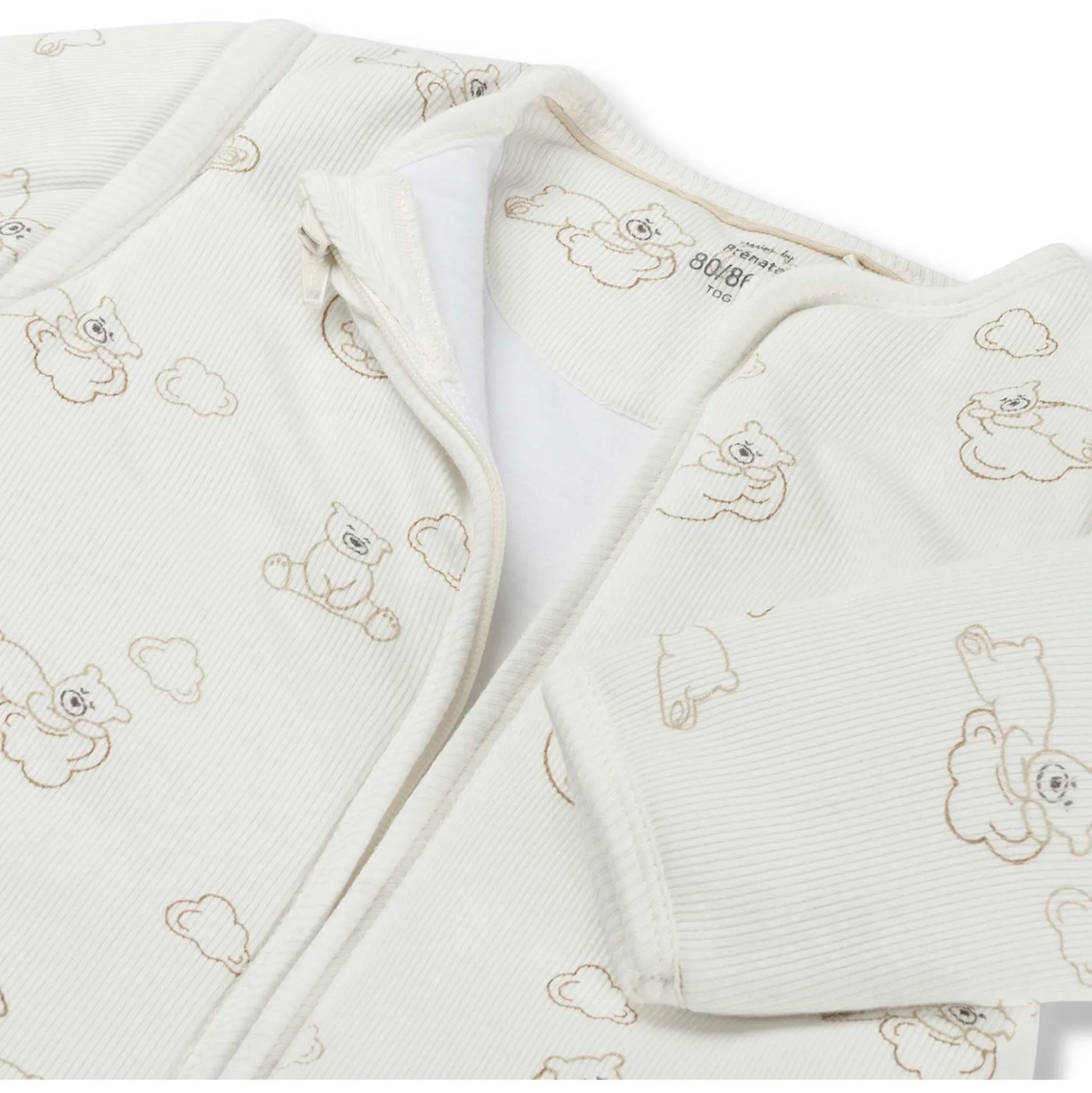 Prénatal slaapzak beren rib wit