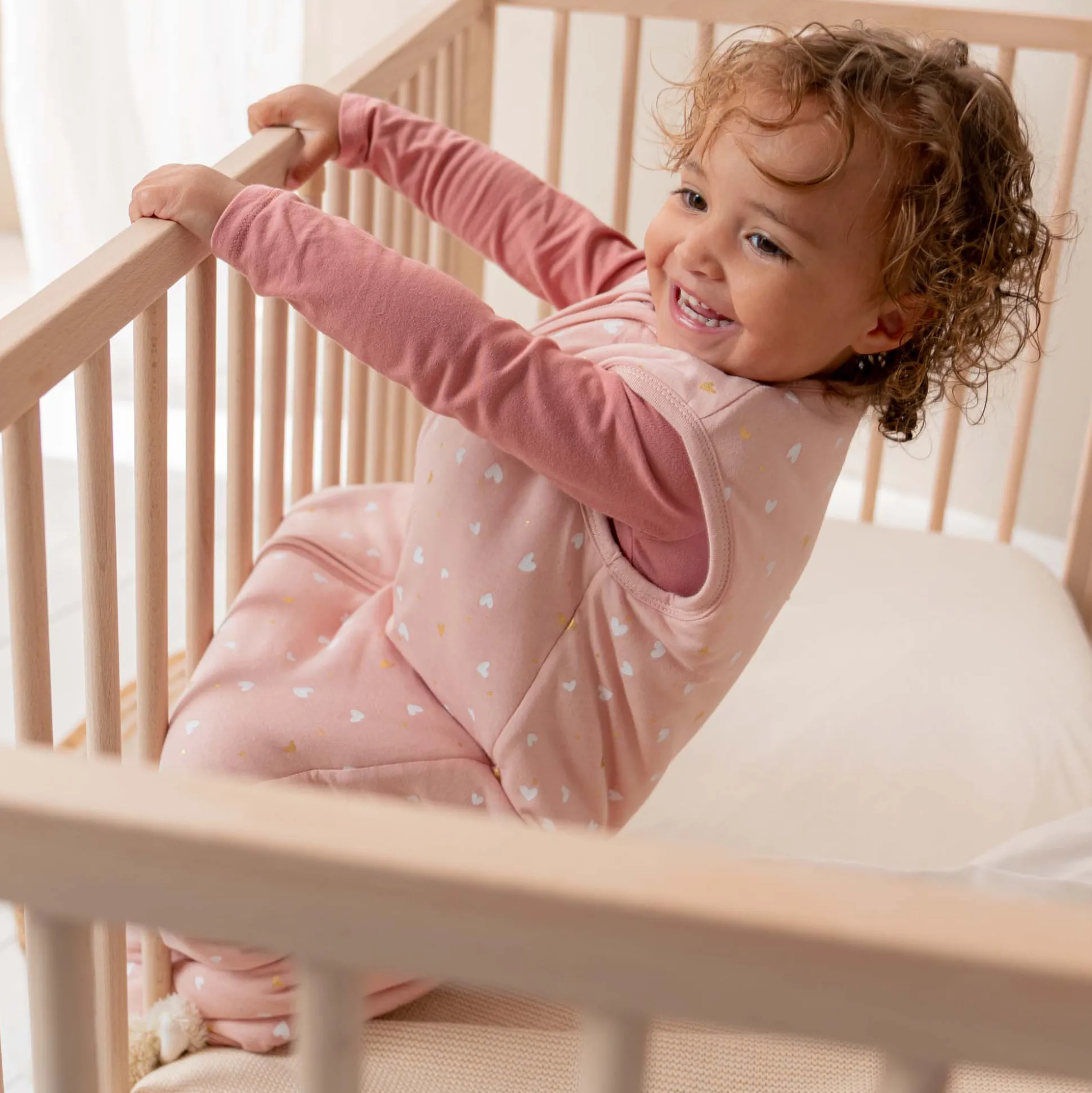 Prénatal slaapzak hartjes roze