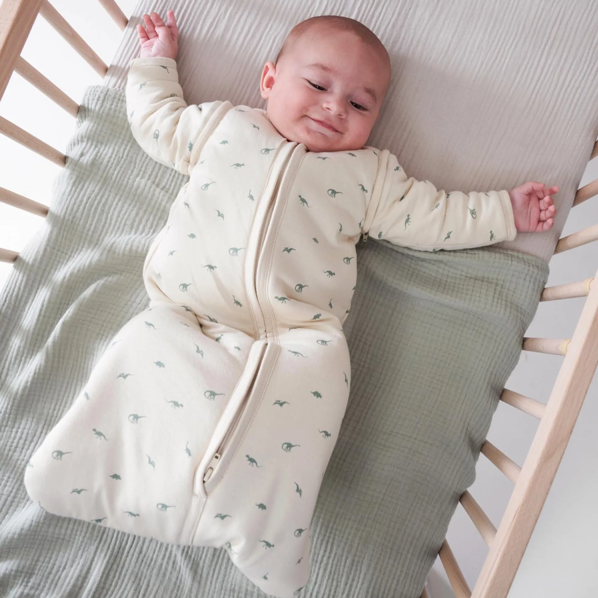 Prénatal slaapzak kleine dino beige