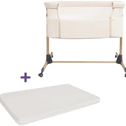 Prénatal Teddy Co-sleeper Bella ivory white & Prénatal Essential Co-sleeper matras