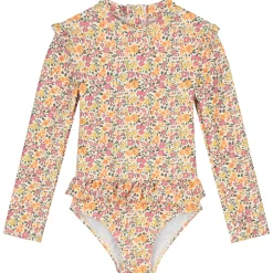 Prénatal UV zwempak bloemen lange mouwen all over print multi