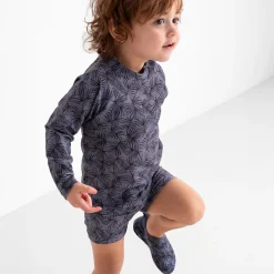 Prénatal UV zwemshirt bladeren lange mouwen bladeren blauw