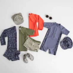 Prénatal UV zwemshirt bladeren lange mouwen bladeren blauw