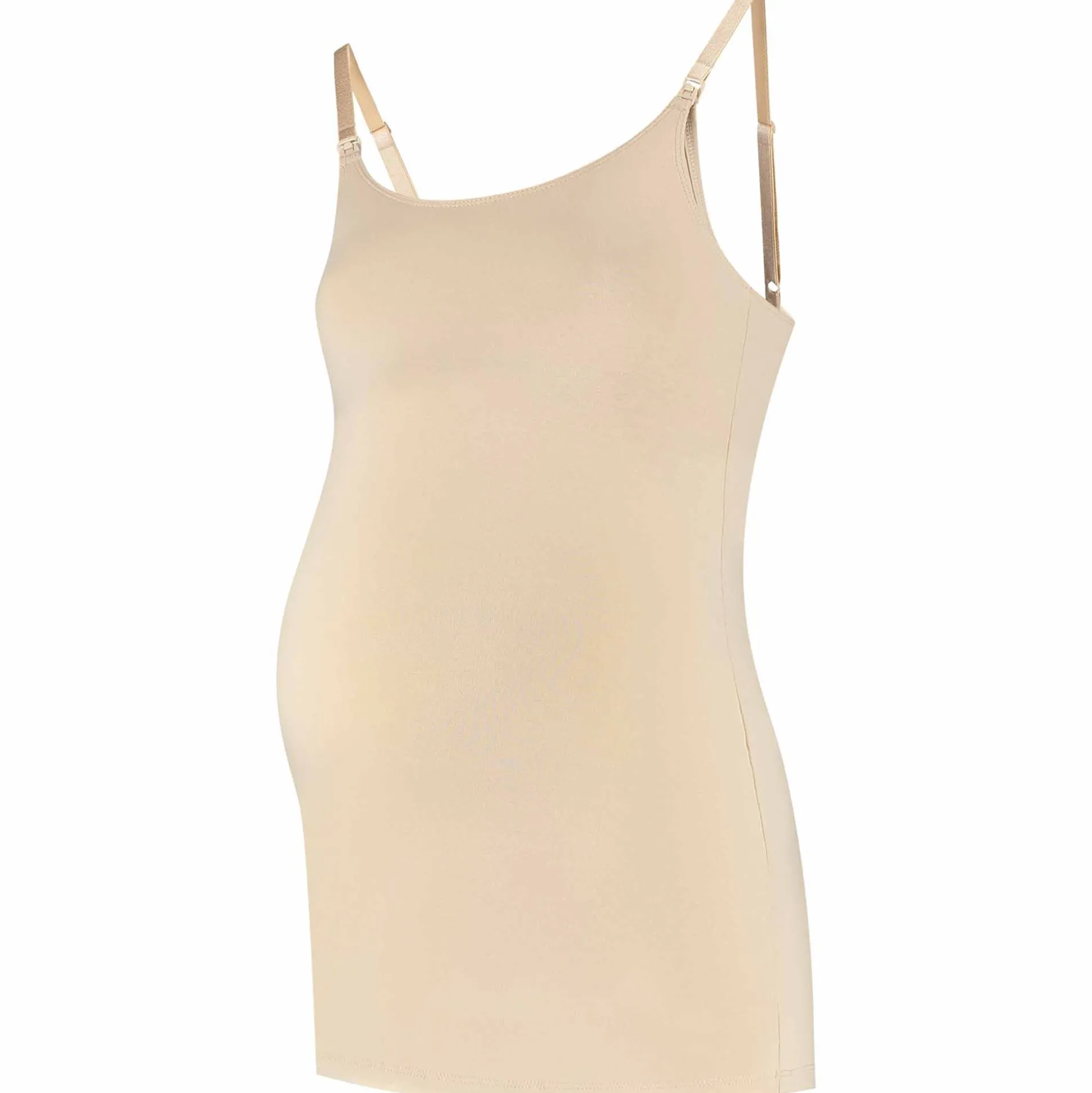 Prénatal voedings singlet mouwloos effen beige