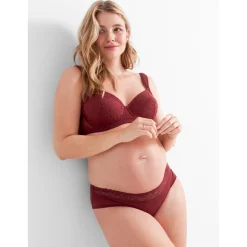 Prénatal voedingsbh & slip rood