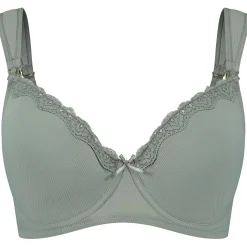 Prénatal voedingsbh rib effen groen