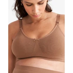 Prénatal voedingsbh voorgevormd  effen bruin