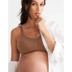 Prénatal voedingsbh voorgevormd  effen bruin