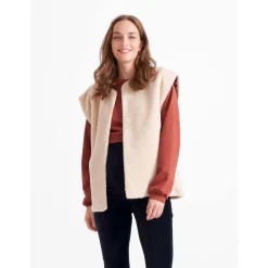 Prénatal zwangerschapgilet korte mouwen effen beige