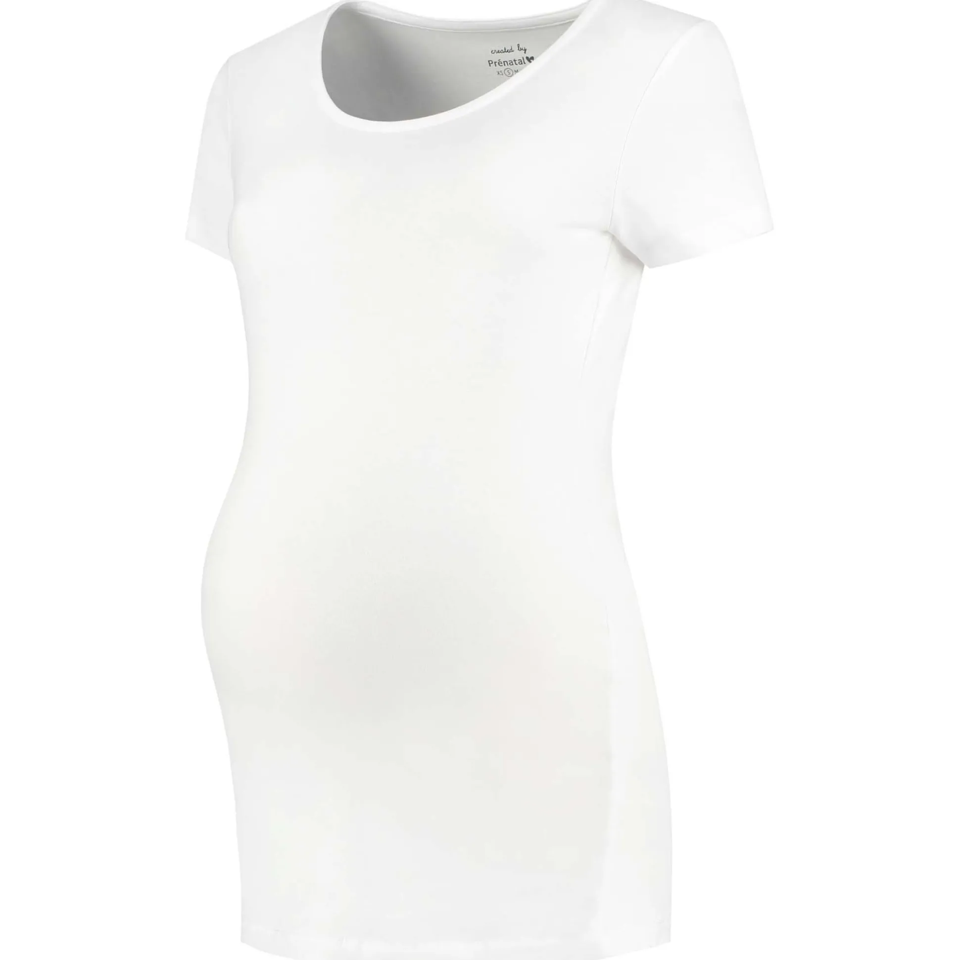 Prénatal zwangerschaps T-shirt korte mouwen effen wit