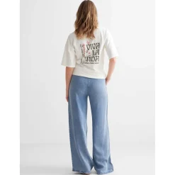 Prénatal zwangerschapsbroek lang effen denim