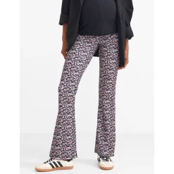 Prénatal zwangerschapsbroek lang bloemen zwart