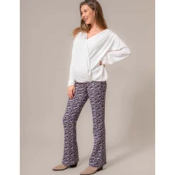 Prénatal zwangerschapsbroek lang all over print zwart